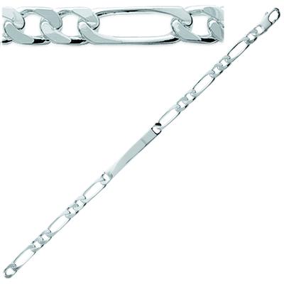 [G1317] - Silberne 'Eve' Figaro Panzerkette - 18 cm 5 mm
