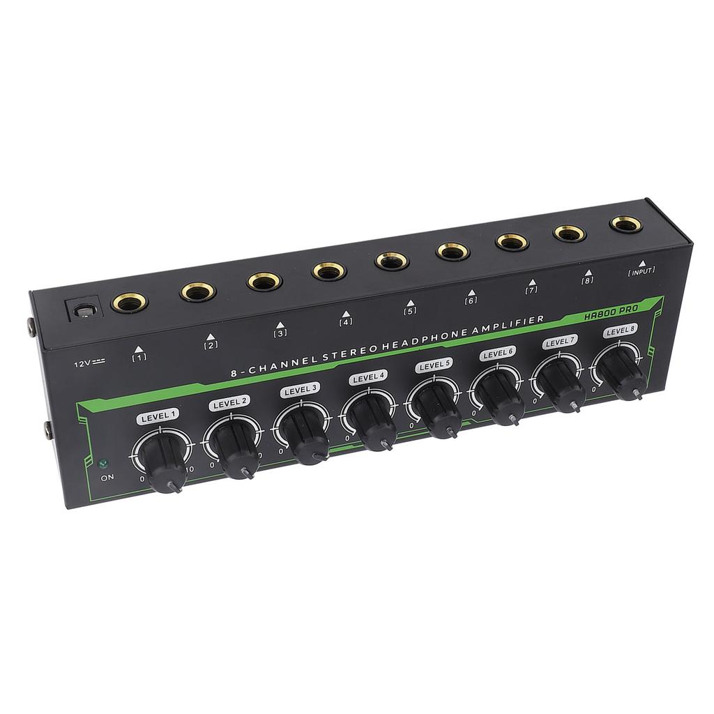 Headphone Amplifier 8 Channel Low Noise Portable Stereo Amplifier with RGB Light for Studio Family K