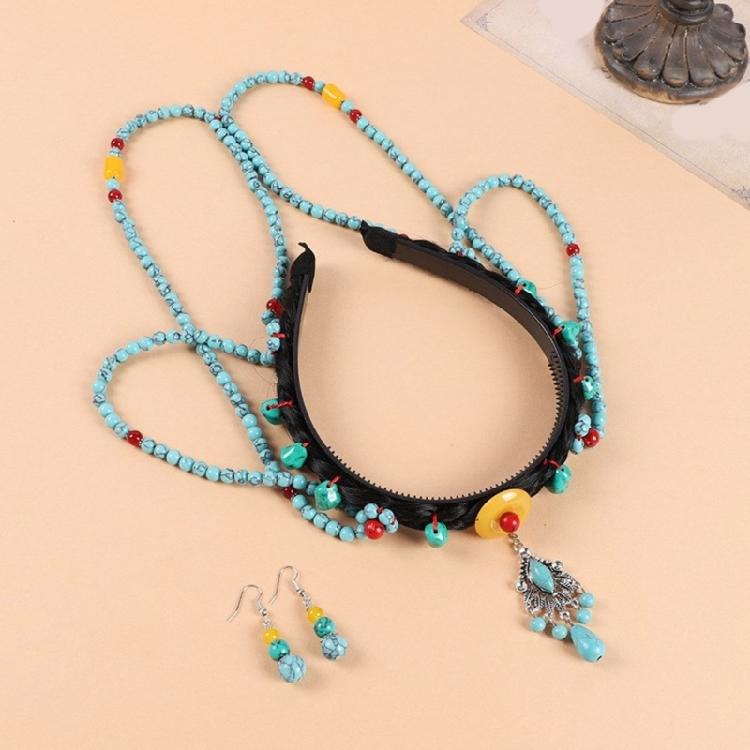 Tibetan Style Headbands Elastic Hair Hoop Beads Headbands for Women Girl