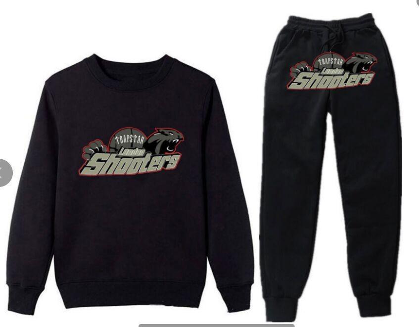 New Men's and Women's Casual Sports Suit, Red and Black Tiger Head Sweater and Sweatpants Suit.
