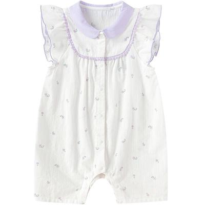 Balabala Baby Girl's Short Sleeve Bowknot Romper