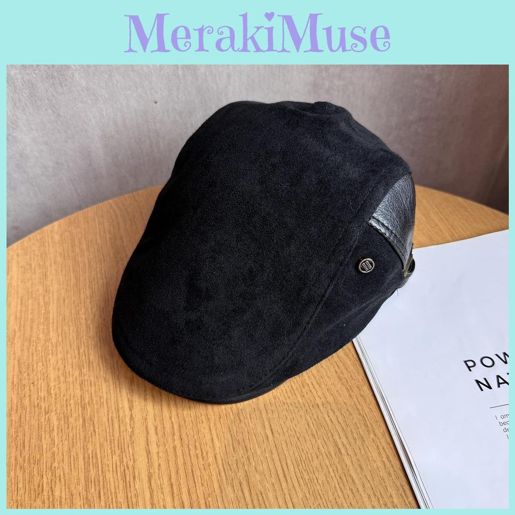 Simple Solid Retro Color Suede Neutral Casual Beret For Autumn Winter And