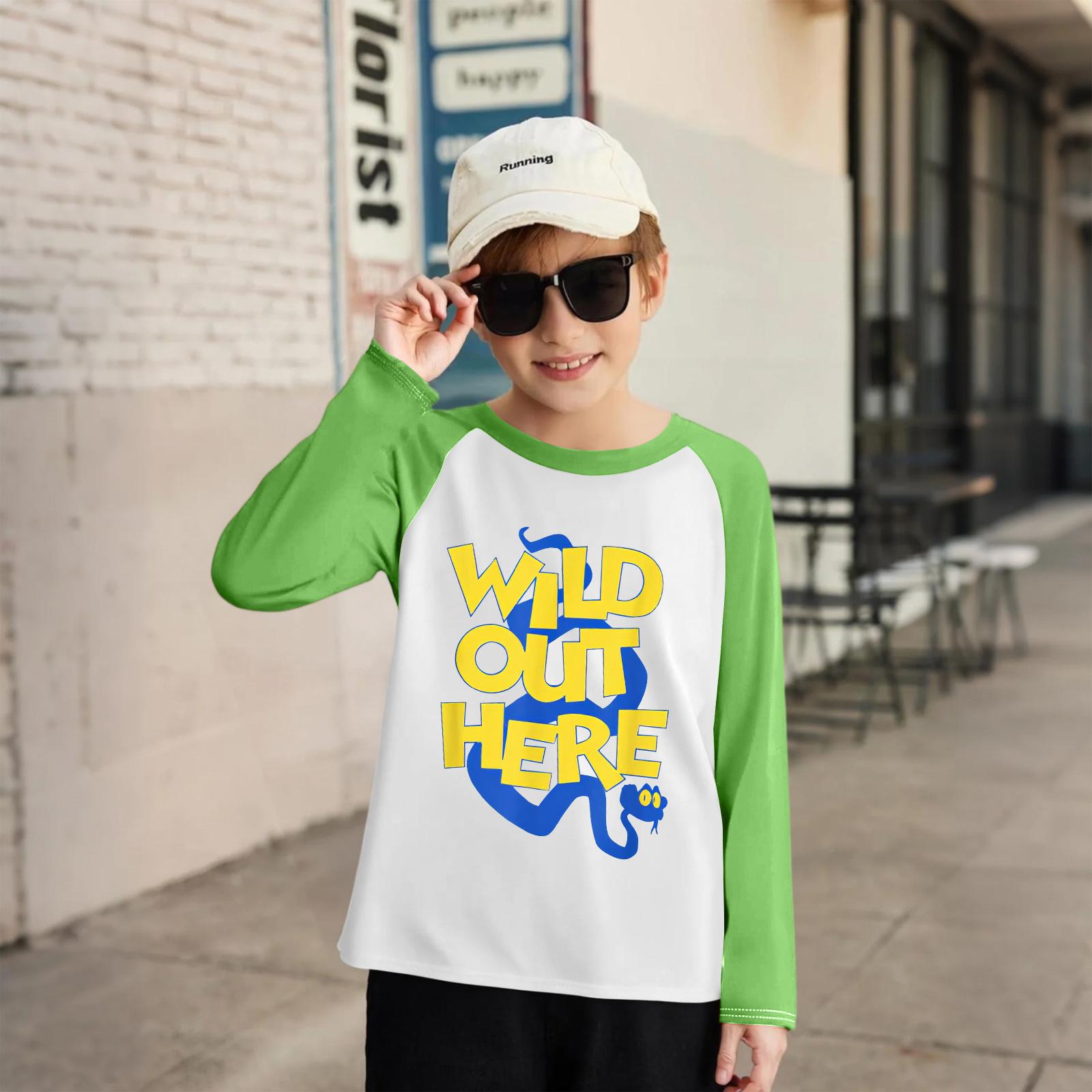 

Children s Fashionable And Comfortable Round Neck Printed Loose Long-sleeved Top 140 зелений