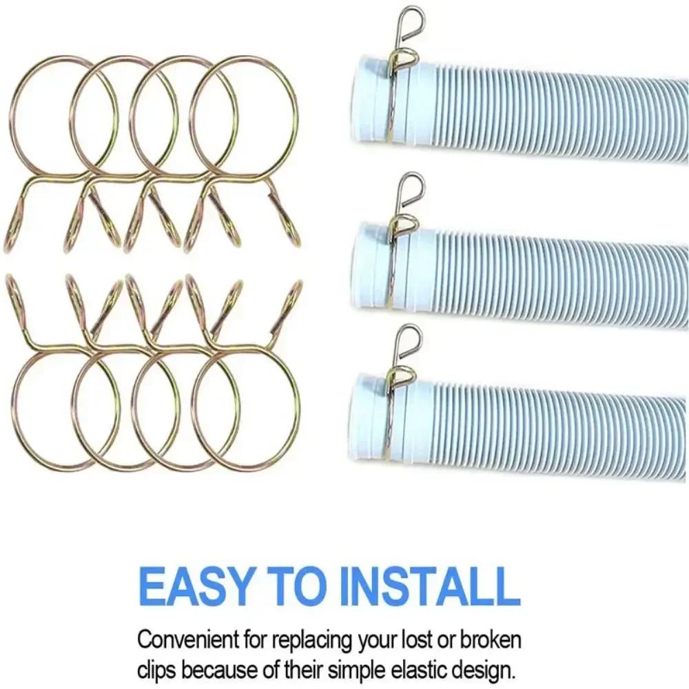 10Pcs 5-31MM Zinc Plated Air Tubing Hose Clamps Adjustable Fuel Tube Water Pipe Fixed Clip Spring Clamps Assortment Kit Durable