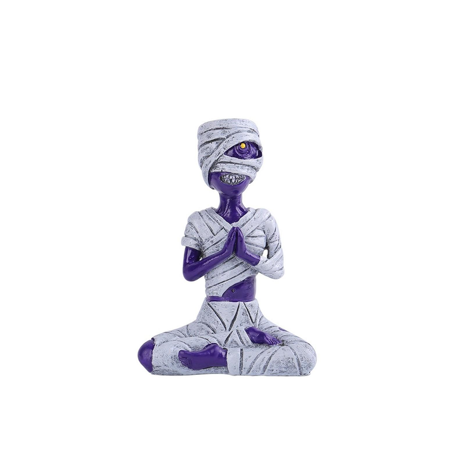 

Хэллоуин Фиолетовая Мумия Настольное Украшение, Медитационная Статуя Орнамент Причудливый Дзен Декор Для Дома Хэллоуин Забавный Подарок На Новоселье One Size