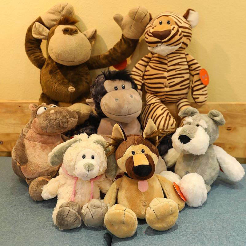 Adorable Jungle Animal Plush Toy Collection Featuring Tiger Lion Elephant Monkey And Giraffe With Soft Short Plush Design For Kids And Collectors