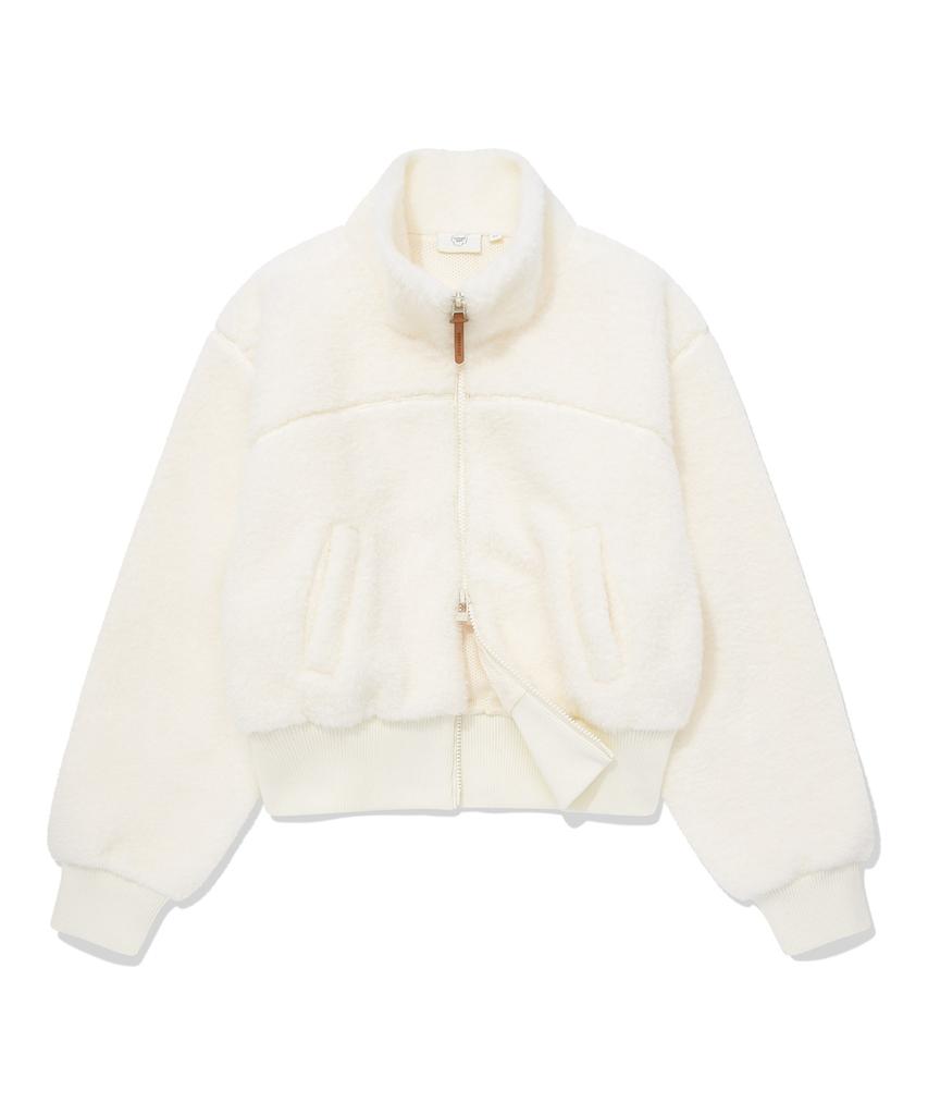 Covernat Woman Sherpa Zip-Up Jacket Ivory