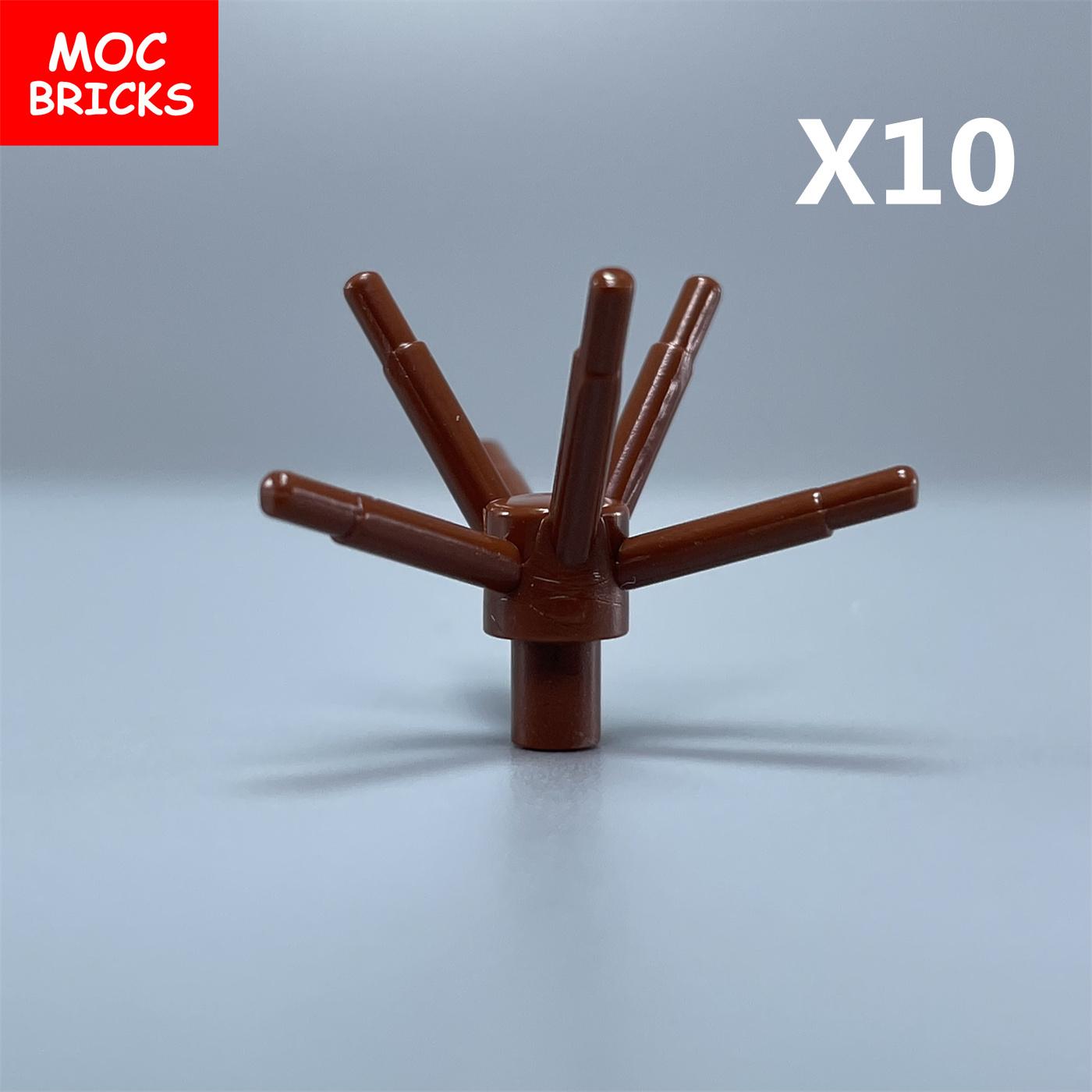 

MOC Bricks Flower 6 Stems Plant Accessories Garden Constructing block works with 19119 Assembles Particles Children s Playthings