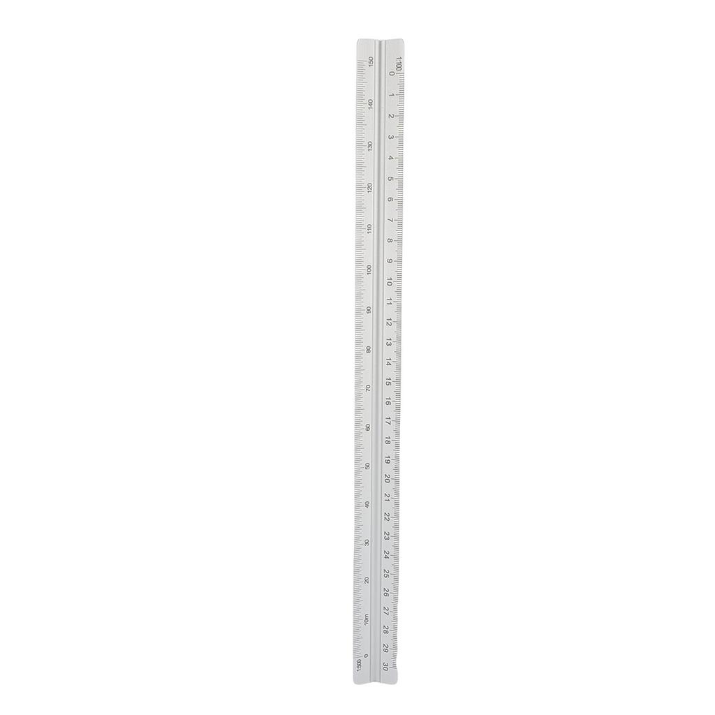 Architectural Scale Ruler 30cm Range Aluminum Accurate Concave Design Multifunctional Triangle Drafting Ruler for