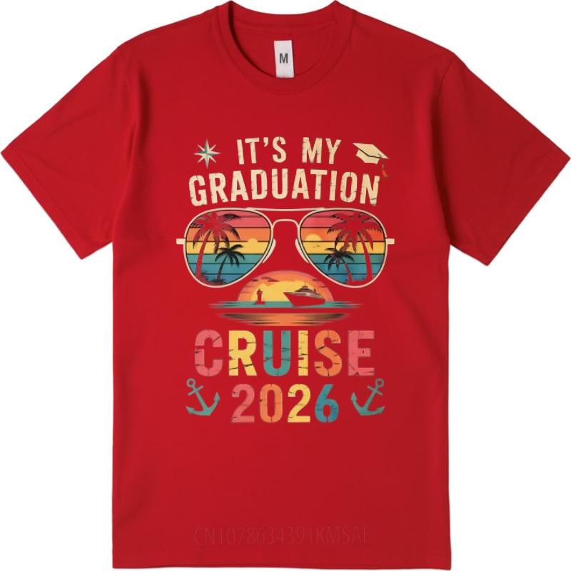 

Casual summer For men t shirt Its My Graduation Cruise 2026 Short Sleeve Relaxed Fit ONeck tops male cotton tee shirt S