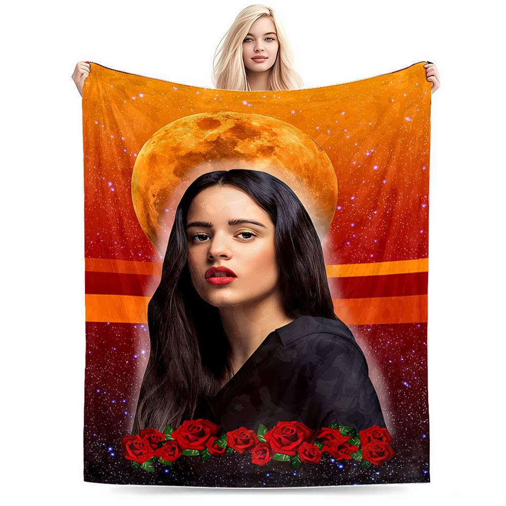 Moonlit Woman with Roses Blanket for all seasons blanket lunch break throw gift