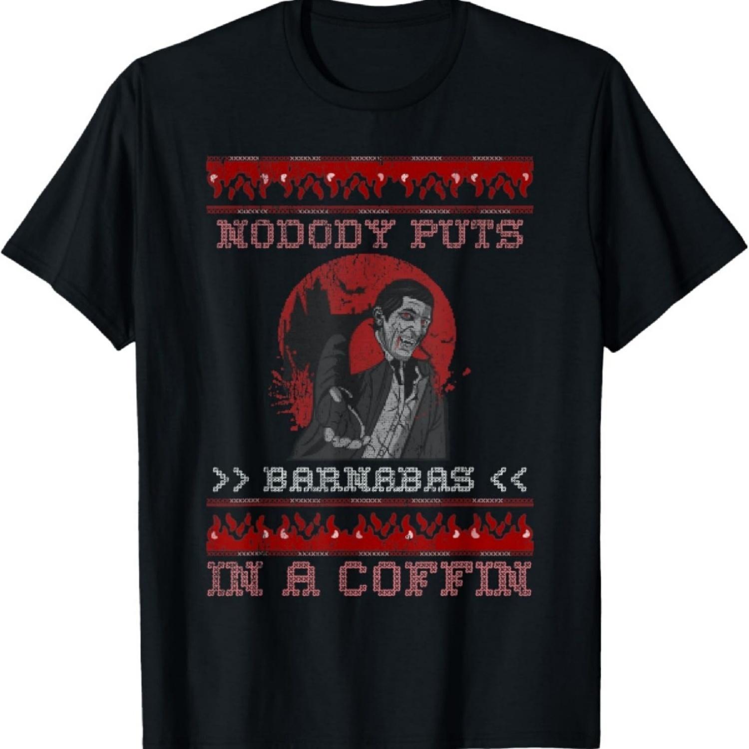 

Dracula Vintage Vampire Fangs Horror Ugly Halloween Costume T-Shirt S