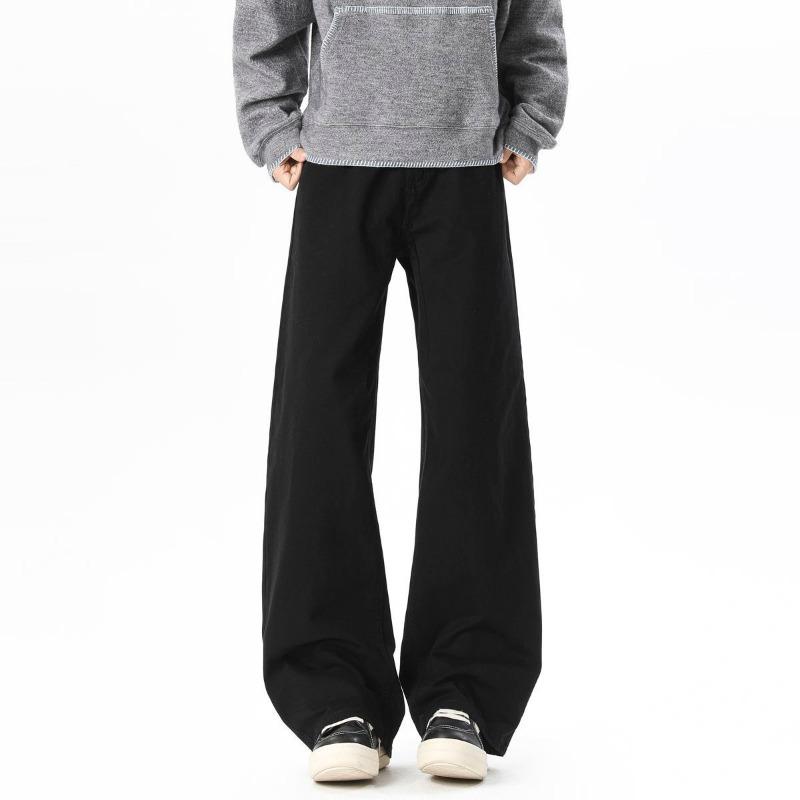 Unisex Wide Leg Cotton Trousers Loose Fit Casual Straight Pants