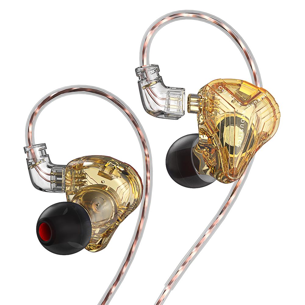 

CVJ KE-S 3.5mm In-Ear Headphones Wired Earbuds Heavy Deep Bass Gaming Headset (No Microphone) Gold