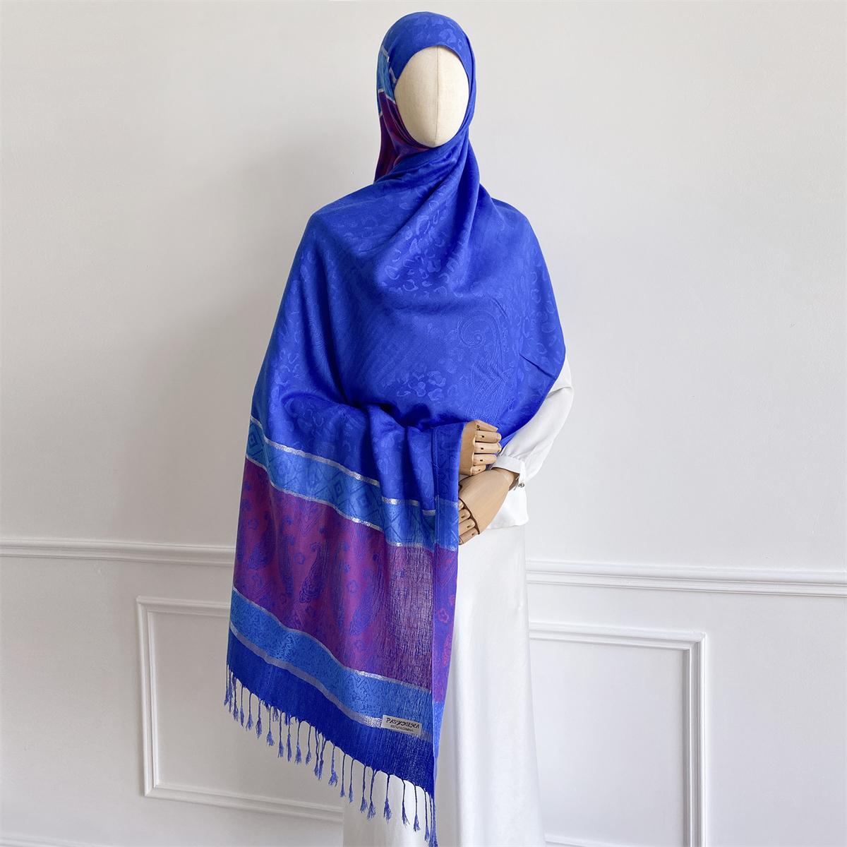 

70x180см Женский мусульманский хиджаб Богемский жаккардовый шарф Зимний теплый женский высококачественный платок-шаль Повязка на голову Исламская пашмина Рамадан