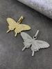 Hip Hop New Zircon Butterfly Pendant Fashion Silver Butterfly Pendant Sweater Chain