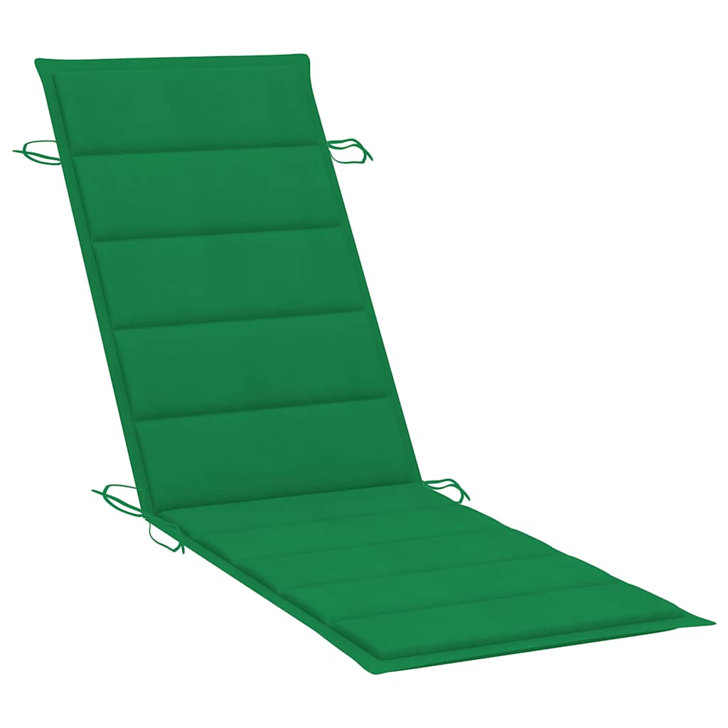 Folding Sun Lounger with Cushion Solid Acacia Wood