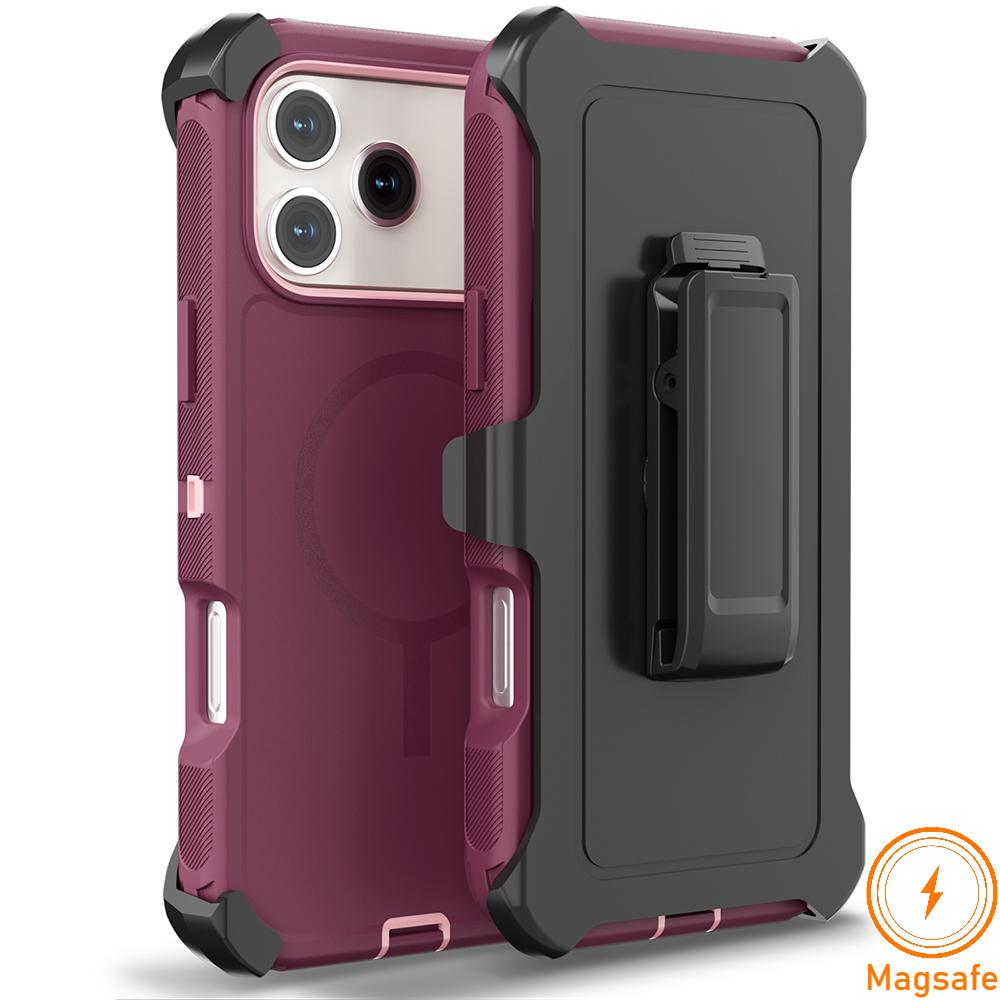 Étui de téléphone magnétique Armor OTT Defender Box pour iPhone 17 Pro Max Air 16 15 14 13 12 Pour Magsafe Robuste Résistant aux chocs Avec clip Housse