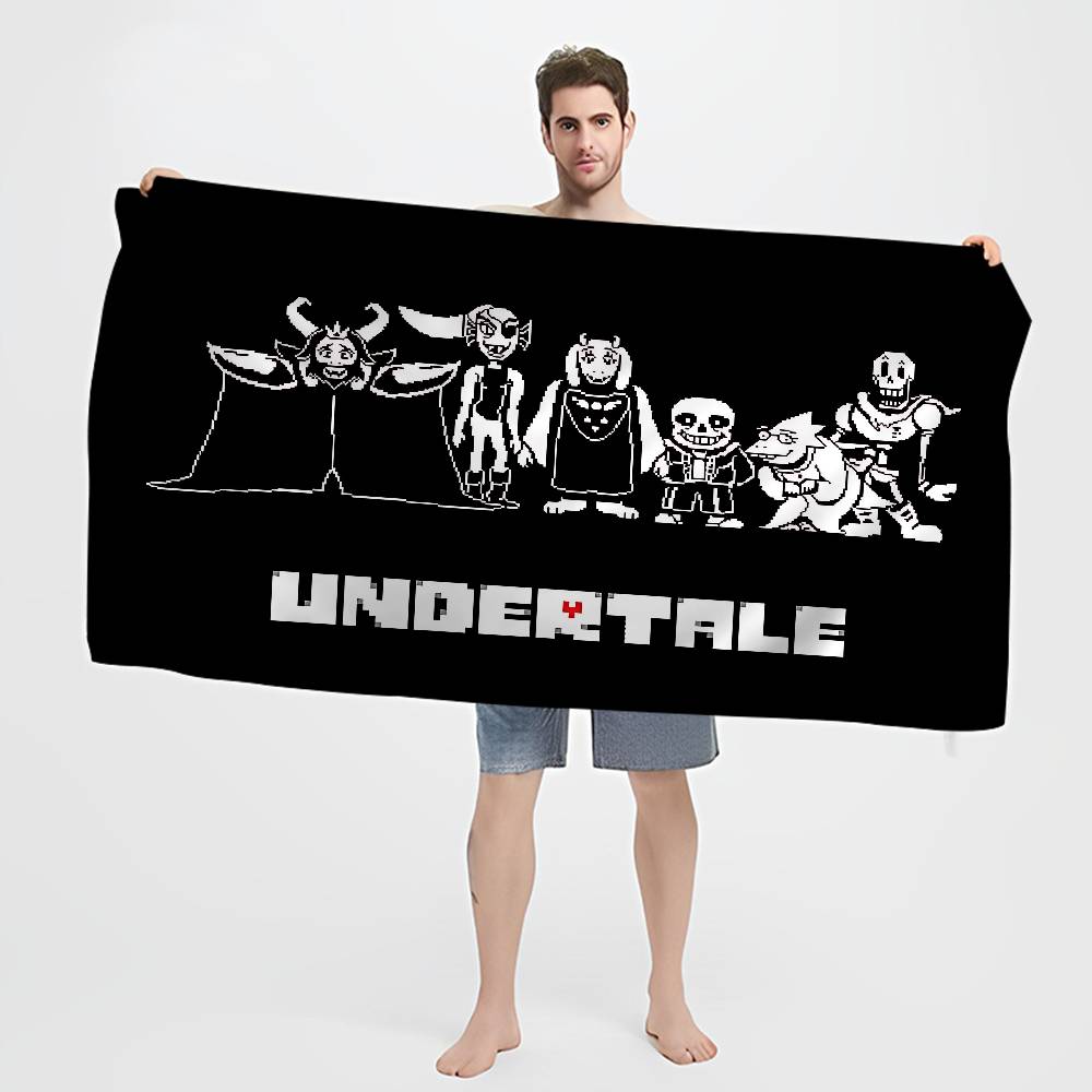 Abenteuer-Minispiele U-undertale Mikrofaserdecke Schnelltrocknende Strandtücher Übergröße Druck Absorbierende Pool-Handtuchdecke