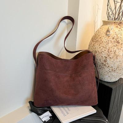 Koreaanse Trend Suède Tote Bag - Grote Capaciteit Retro Schouder Messenger