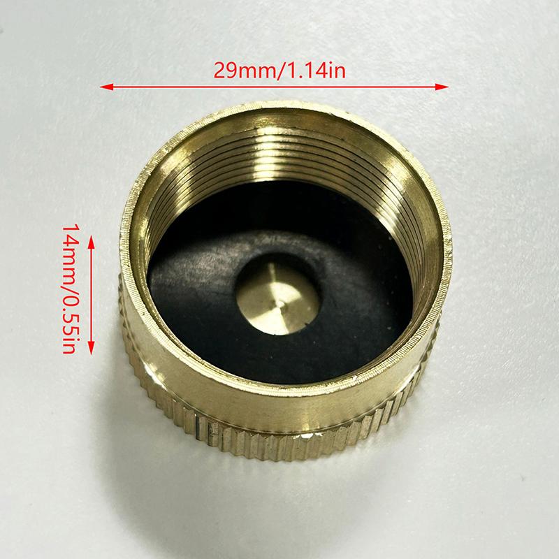 Mosiężna zakrętka do napełniania butli propanowej 1 funt zbiornika gazowego cylindra uszczelniona zakrętka zakrętka ochronna do kuchenki plenerowej