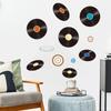 Classic Music Record Self-Adhesive Wall Stickers for Bedroom, Living Room, Entryway, Dormitory, and Home Decor.