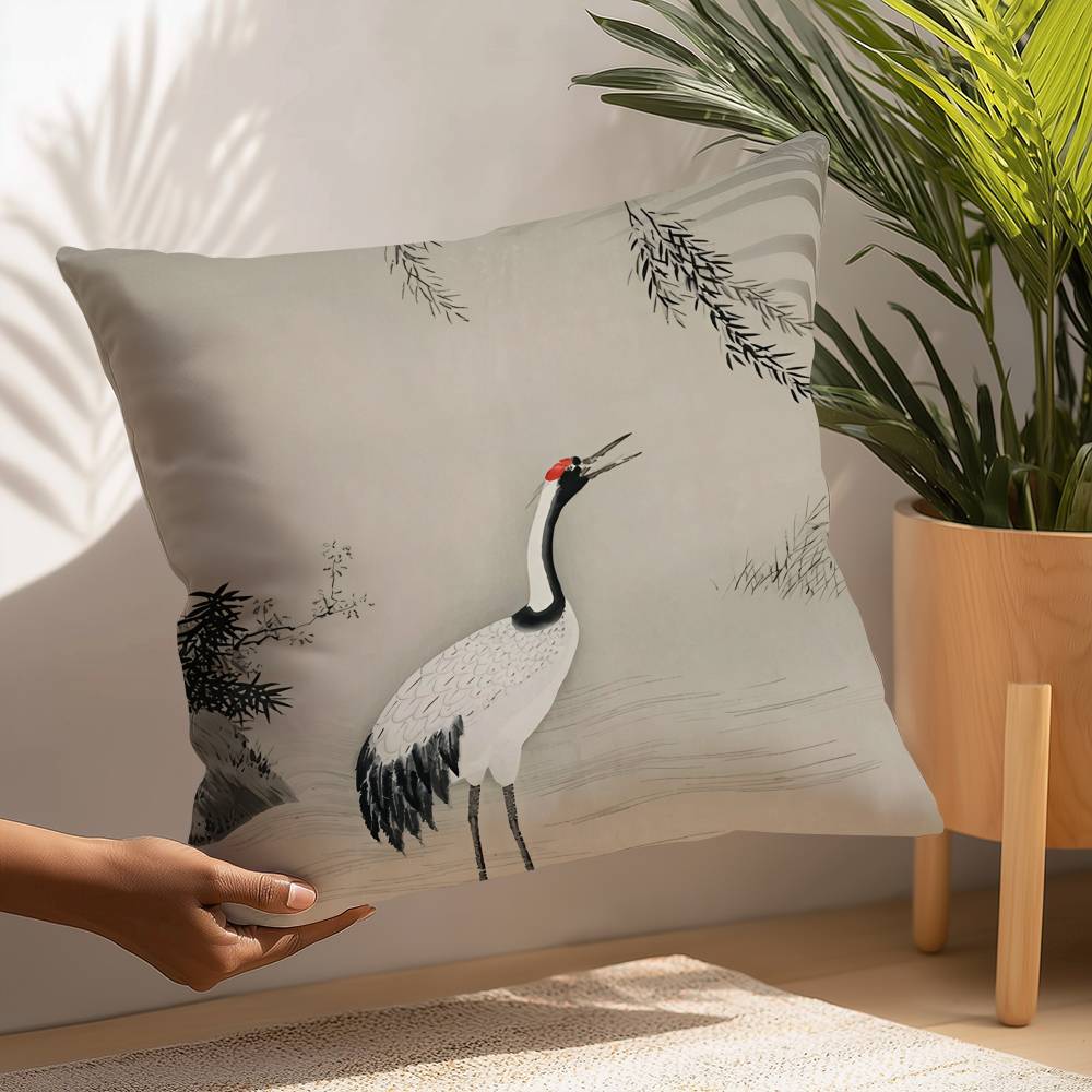 Japanese Artist Exhibition Pillow Case Plush Fabric Soft Pillowcase Double Sided Print Cushion Cover Household Gifts