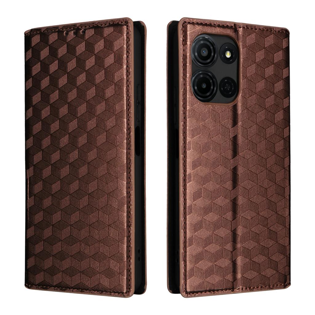 For TCL K33 5G/K32 5G Case Wallet Rhombus Imprinted Leather Phone Cover