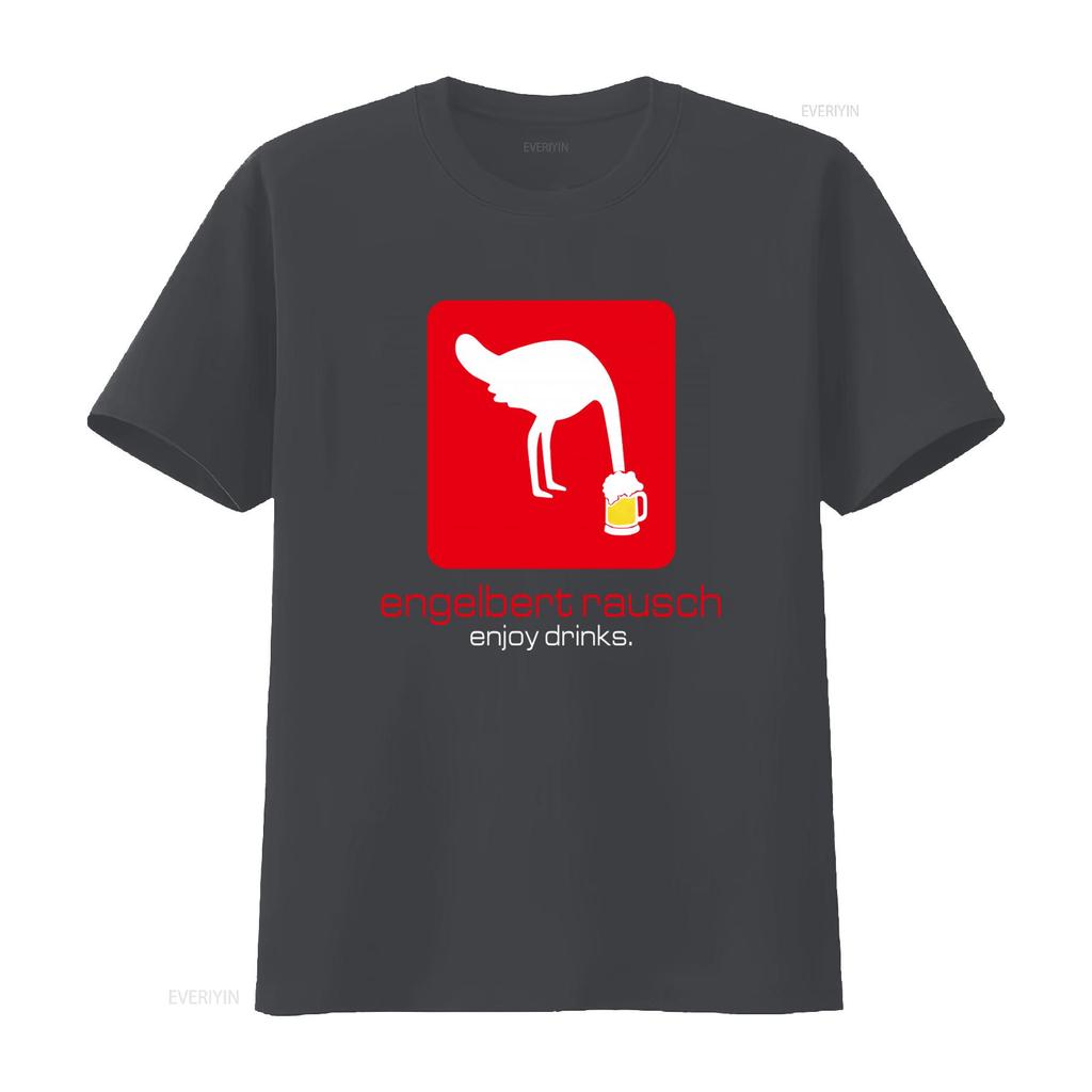 Engelbert Rausch Enjoy Drinks T Shirt Unique Design for Beer Lovers Perfect Casual Wear vintage Washed Slightly