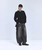 IRONYPORNO WHITELINE 86-Iroj367 Collared Placket Long Sleeve Knit Black