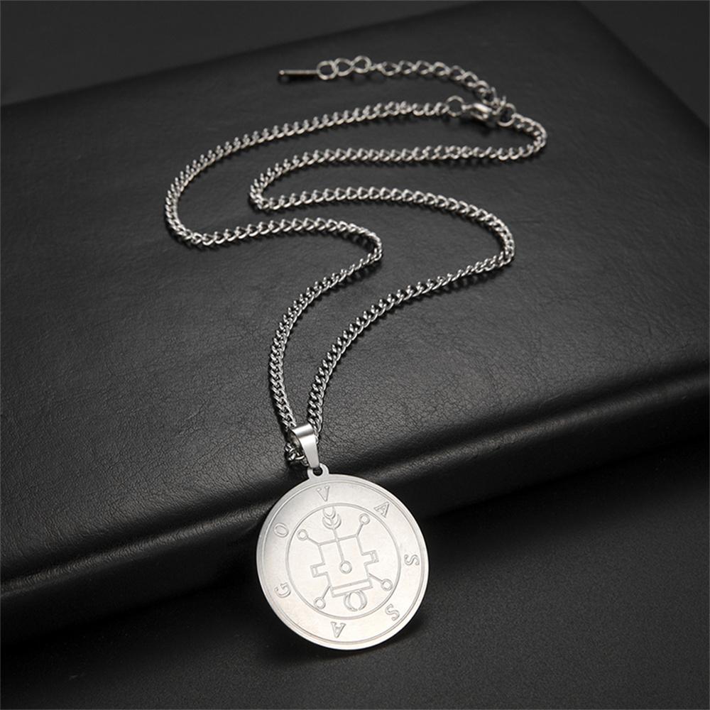Stainless Steel Demonic Seal Necklace Oriax Satan Sigil Pendant Neckalces Fashion Chain Gothic Solomon Amulet Jewelry