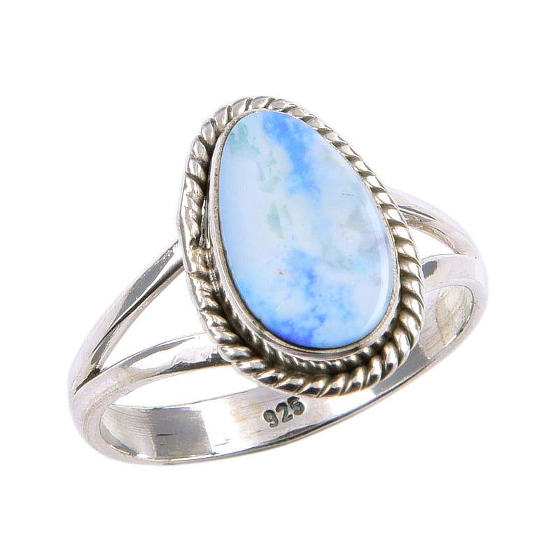 Natural Australian Opal Gemstone 925 Solid Sterling Silver Ring Size 8.5 G4s06