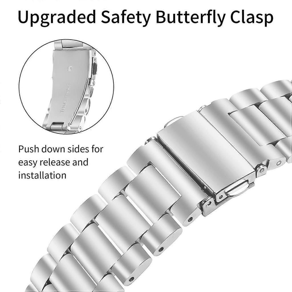AS Für Haylou RS4 Plus LS11 Uhrenarmband Strasssteine Dekoration 3-Gliedriges Silbernes Edelstahlarmband