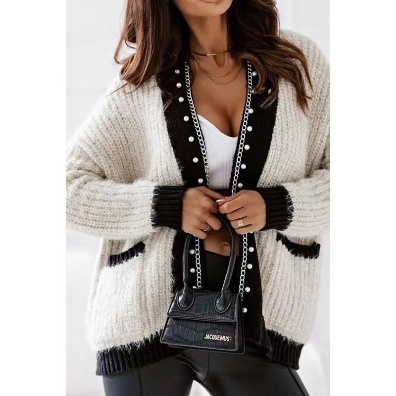 GMXIA Jachete și paltoane cu mânecă lungă, ocazional, de damă, cu imprimeu în culori uni, toamnă iarnă