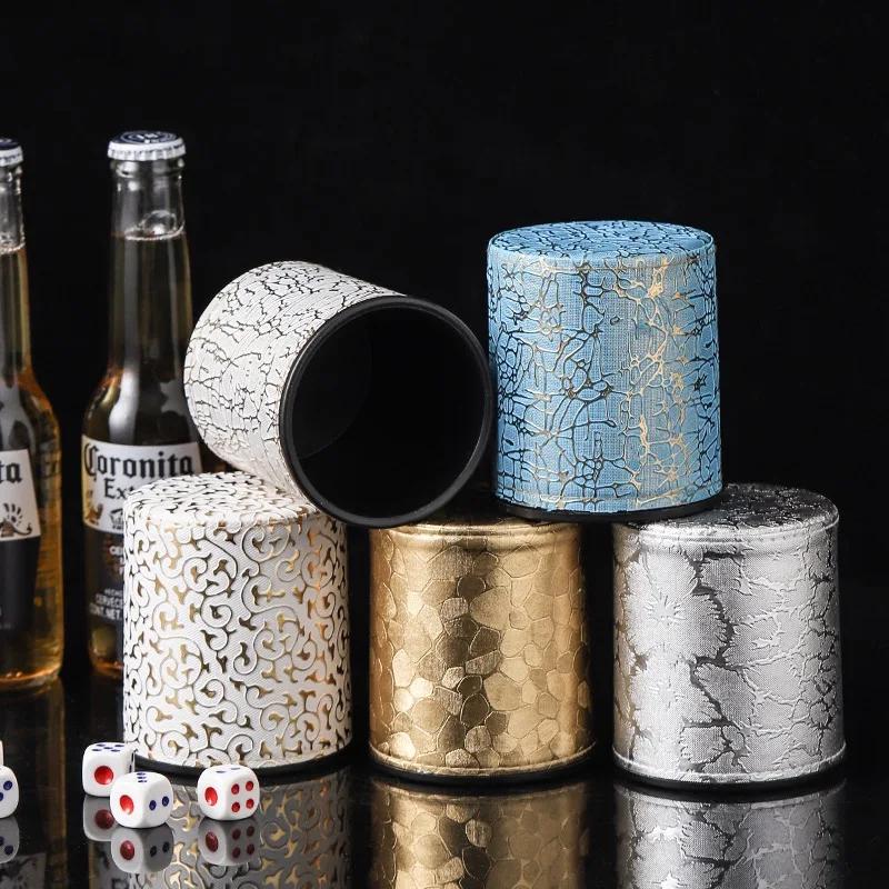 Stylish Dice Cup Shaker KTV Bars Pub Dice Games TRPG Casino Game Party Supplies for Dices Board Games Supplies With 6pcs Dices