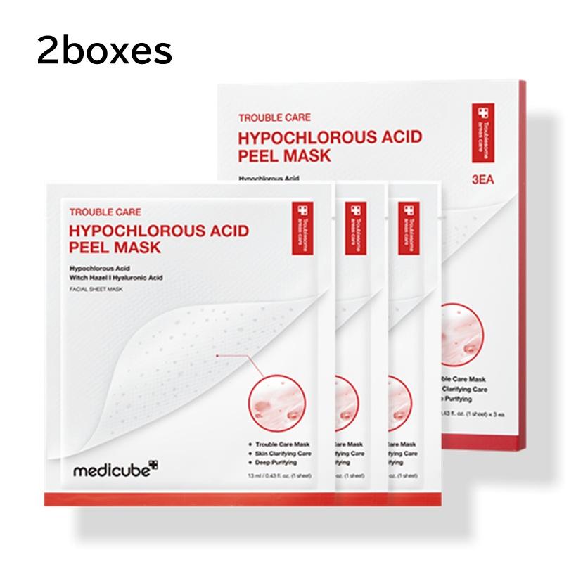 MEDICUBE Hypochlorous Acid Peel Mask Sebum Scaling Sheet Mask 2 Boxes (3 Sheets Each)