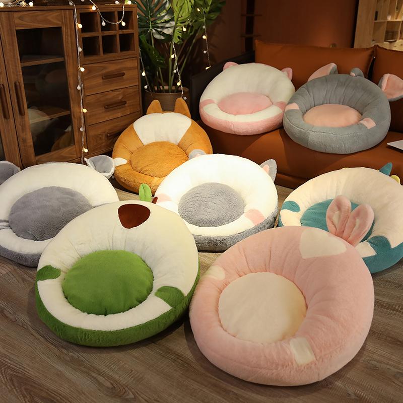 Cartoon Lazy Sofa Plush Toys Stuffed Soft Dog Dinosaur Cat Mouse Fruit Animal Pillow Butt Foot Pad For Home Decoration Gifts