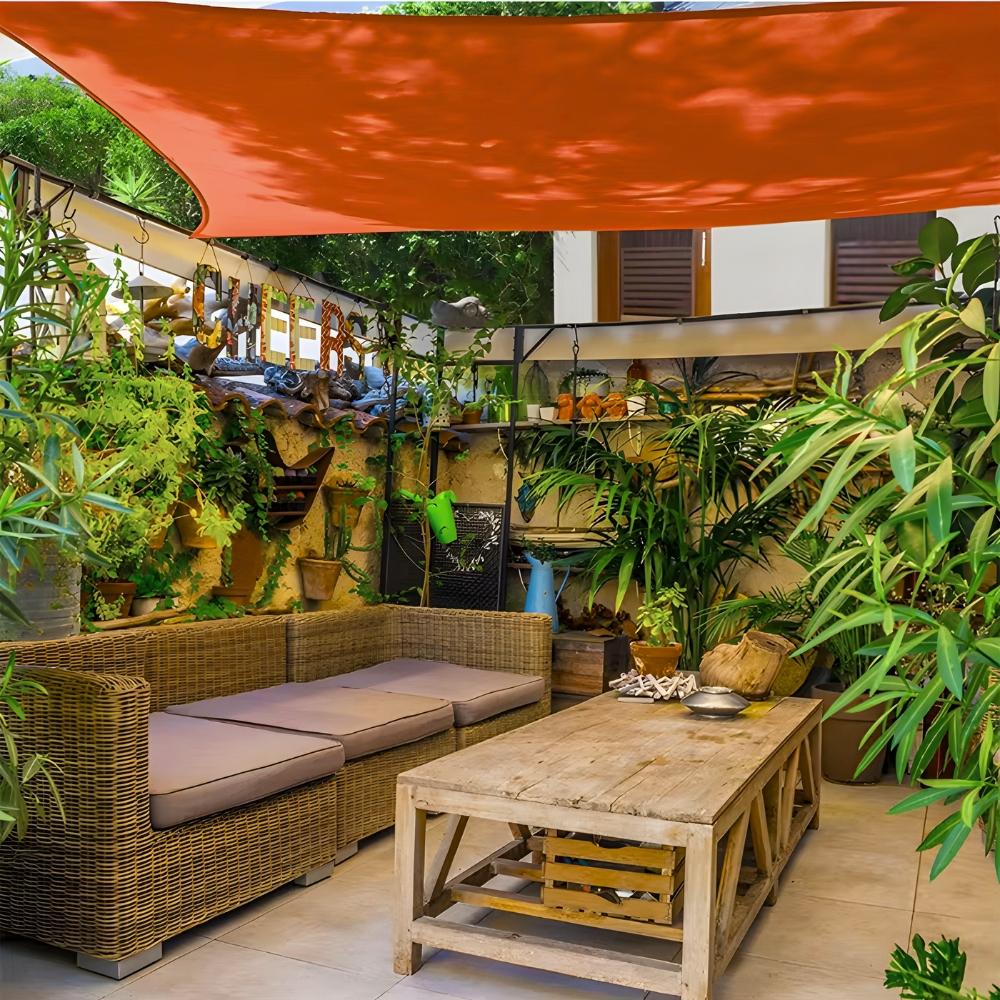 Shade sail awning uv 3x6 red garden sunshade premium