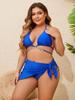 European & American Sexy Inlaid Diamond Bikini Tie-Up Plus Size Swimwear, Three-Piece Set T801