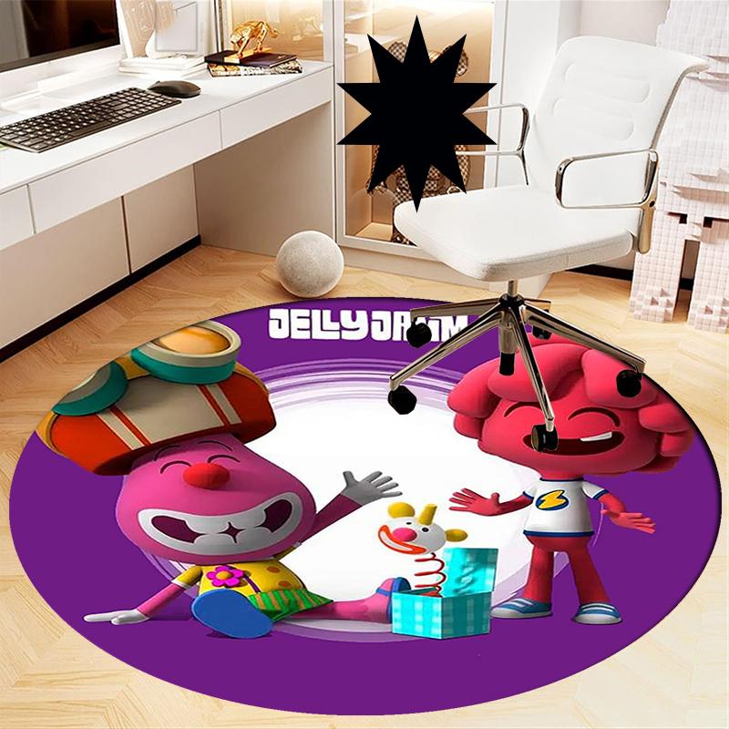 Jelly Jamm Printed Round Rug Carpet Chair Rug Area Rug Entryway Doormats,for Office Chair Living Room Bedroom Kitchen Room.