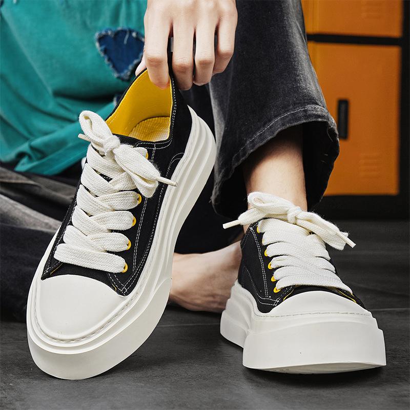Men's shoes 2025 new summer casual trend thick-soled heightened bottom-top board shoes non-slip and wear-resistant sports student tide shoes