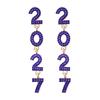 Zircon 2027 Digital Earrings Shiny Christmas Stud Earrings Elegant Happy New Year Earrings  Daily
