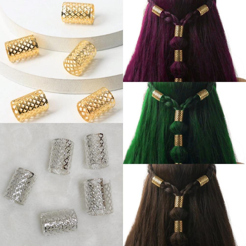 5pcs Dread Locks Dreadlocks Beads Metal Cuff Clips Hair Braid Tubes  Hair Jewelry