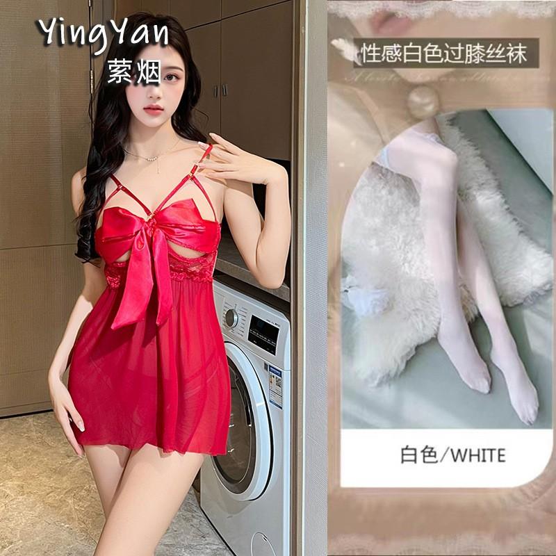 Sexy lingerie sexy perspective mesh small chest suspender nightgown hot passion open crotch free suit