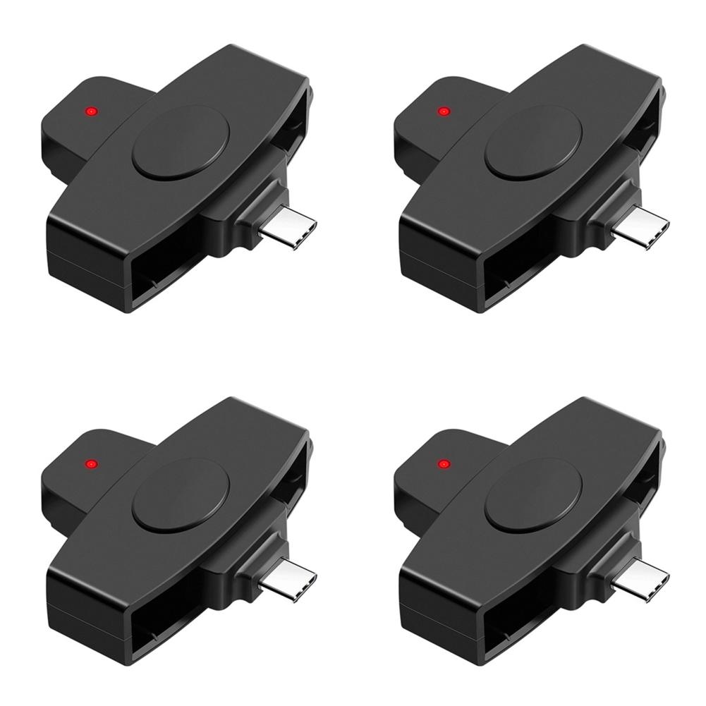 1-5PCS Type-C Smart Card Reader For Bank Card CAC SIM IC/ID EMV Card Reader for Windows Android OS Tax Declaration Accessories