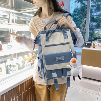 New High School Student College Student Schoolbag Simple Large-capacity Travel Backpack Contrasting Color Backpack