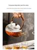 Pumpkin-Shaped High-Temperature Resistant Glass Teapot with Handle for Stove and Electric Ceramic Stove Heating.