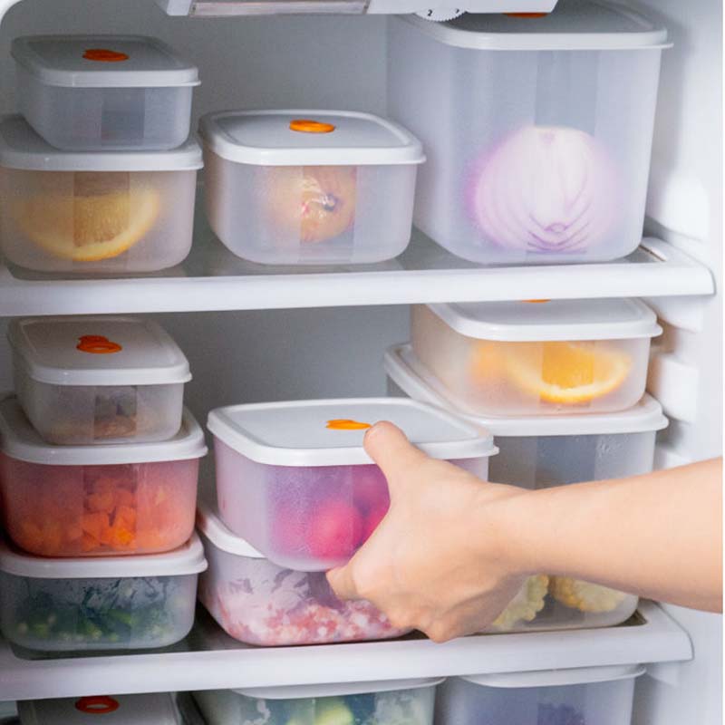 3 Packs Fresh-keeping Box Household Refrigerator Organizer Vegetable Fruit Storage Box Microwaved Heating Food Storage Portable Sealed Lunch Box