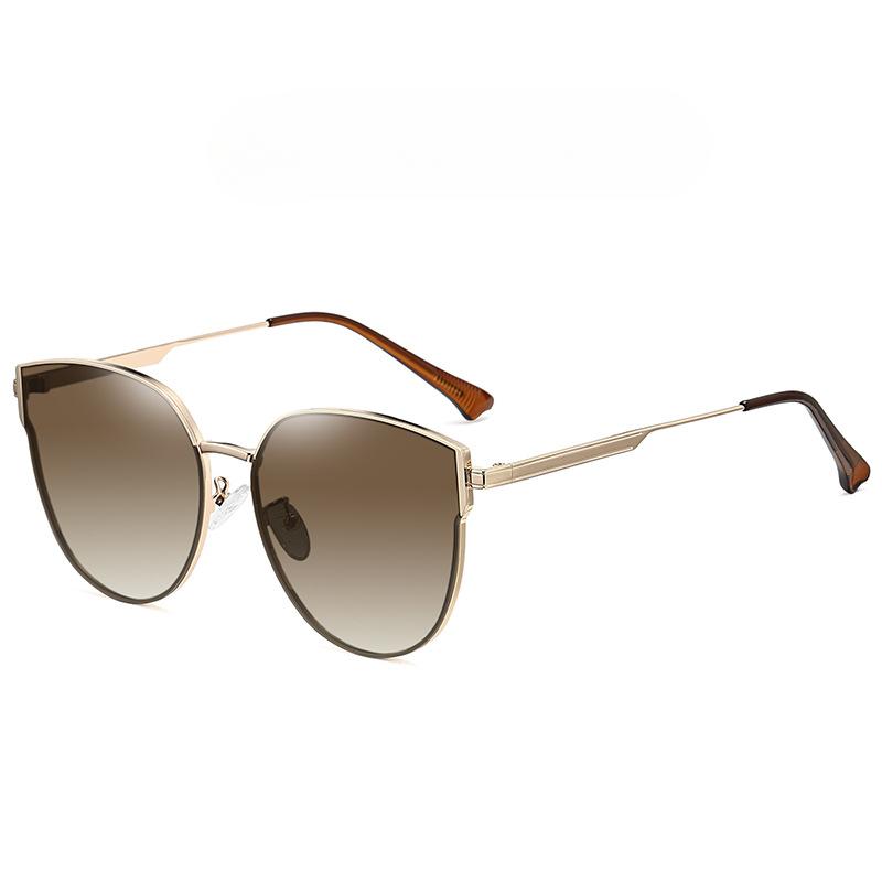 

Модные нейлоновые солнцезащитные очки, металлические солнцезащитные очки «кошачий глаз» из нержавеющей стали, модные чернильные солнцезащитные очки UV400 с декоративным зеркалом UV400