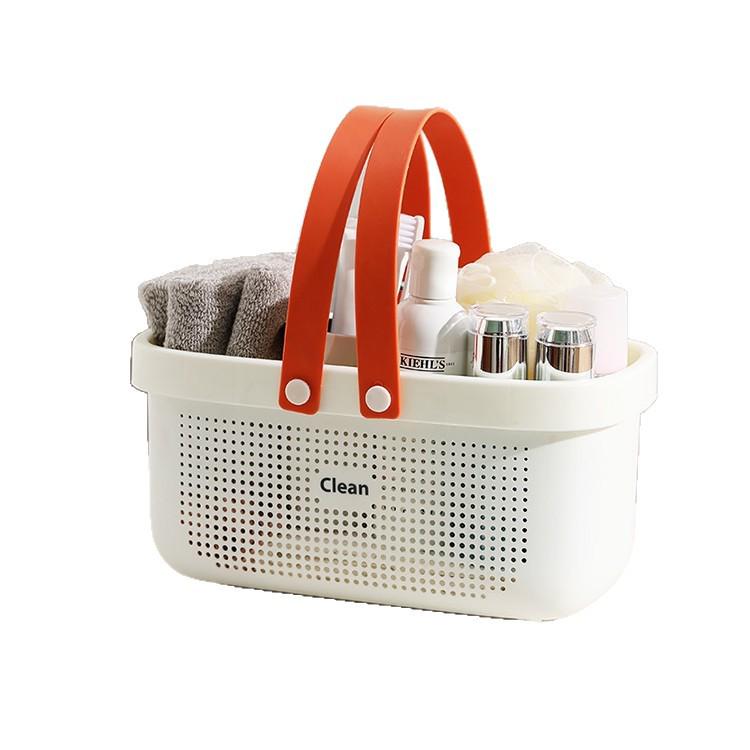 Blue Bath Caddy and Toiletries Basket for Men and Women - Portable Bathroom Storage Box